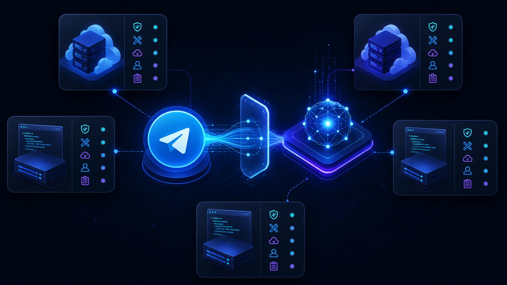 Nueve opciones Telegram MCP alojadas y autogestionadas alrededor de un conector de IA
