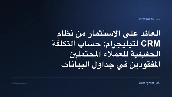 نموذج العائد على الاستثمار لنظام CRM لتيليجرام يوضّح تكلفة العملاء المحتملين المفقودين