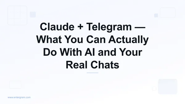 Claude AI connected to personal Telegram via MCP