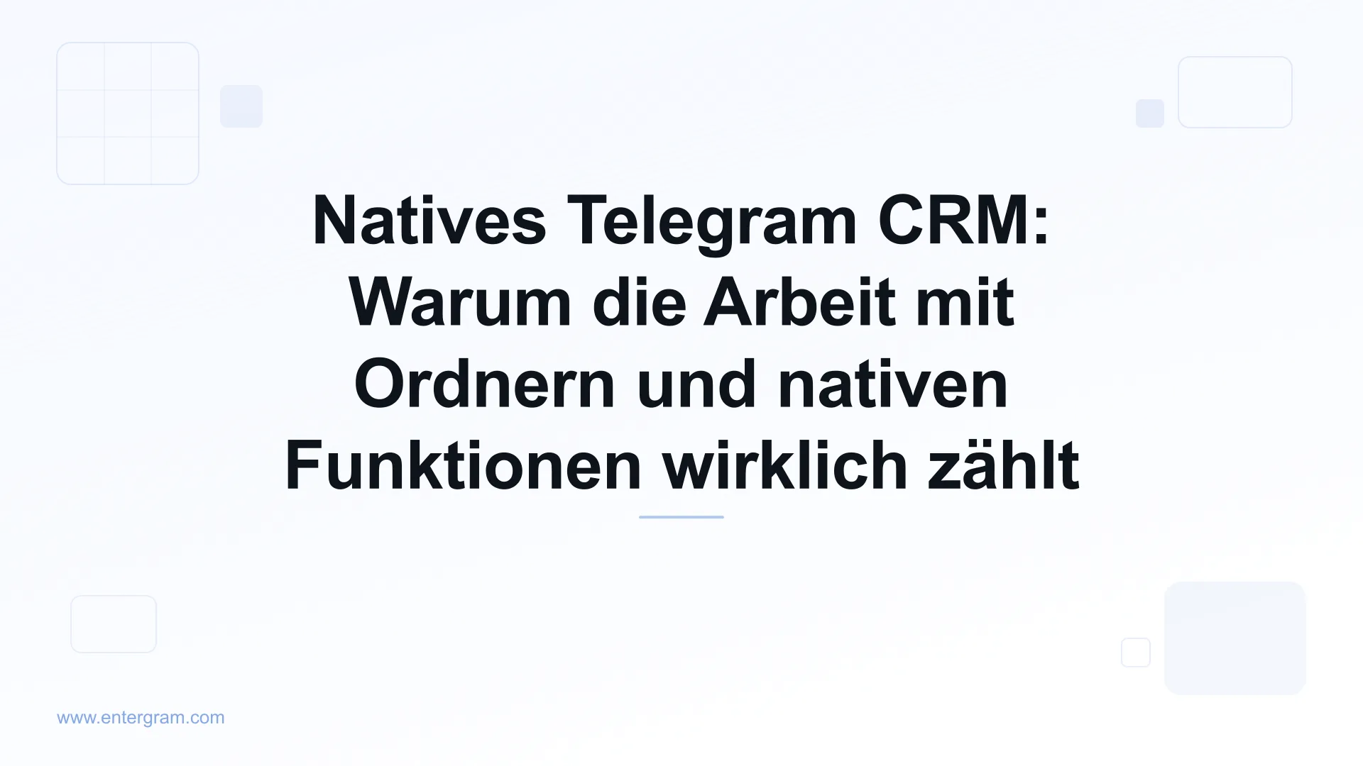 Card image for Natives Telegram CRM: Warum die Arbeit mit Ordnern und nativen Funktionen wirklich zählt