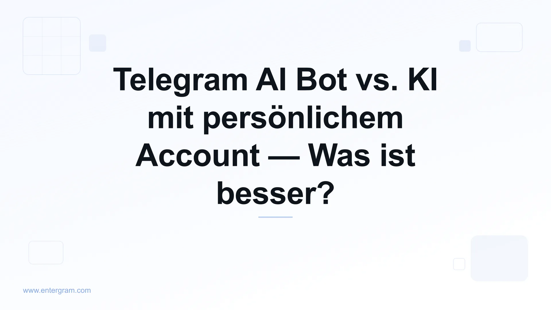 Telegram AI Bot vs. persönlicher Account mit MCP
