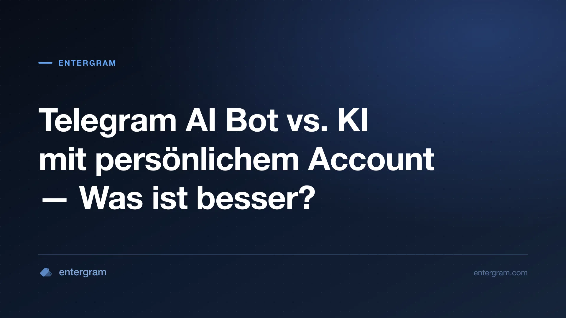 Telegram AI Bot vs. persönlicher Account mit MCP