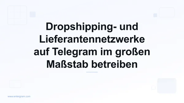 Card image for Telegram-CRM für Dropshipping und Lieferantennetzwerke: Organisieren, Nachverfolgen und Skalieren von Beziehungen