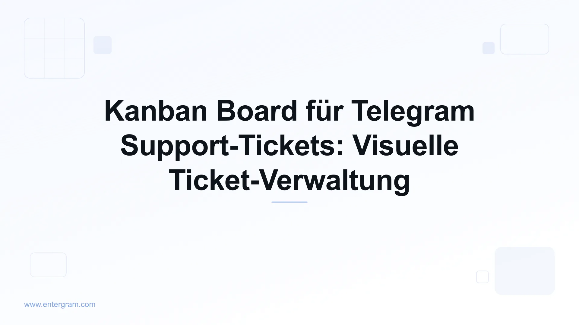 Kanban-Board-Ansicht zur Verwaltung von Telegram Support-Tickets