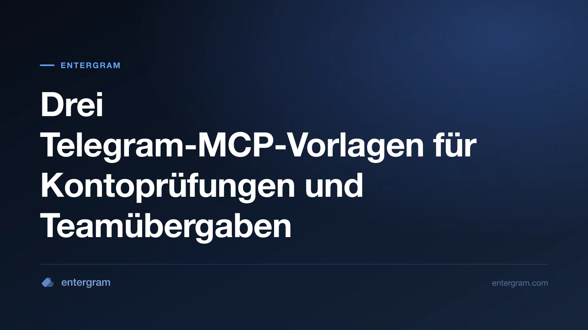 Telegram-MCP-Vorlagen für Kontoprüfungen