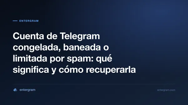 Una cuenta de Telegram congelada en modo de solo lectura con un plazo para apelar