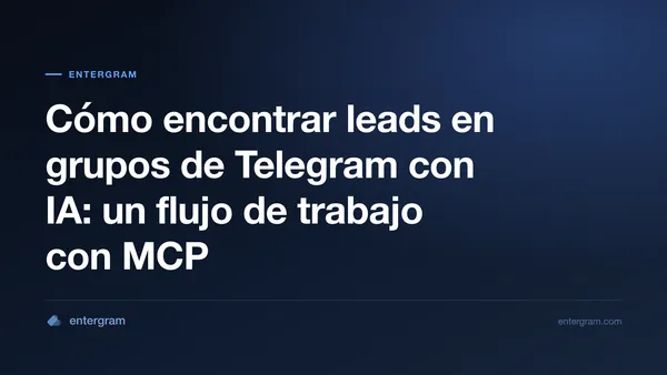 Imagen de tarjeta sobre encontrar leads en grupos de Telegram con IA