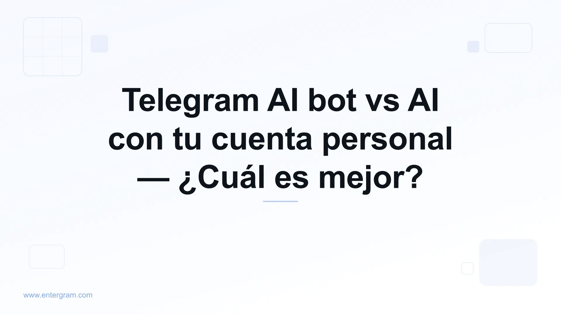 Telegram AI bot vs cuenta personal con MCP