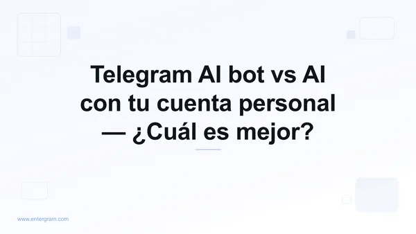 Telegram AI bot vs cuenta personal con MCP