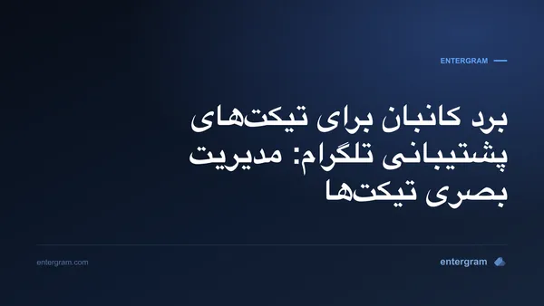 نمای برد کانبان برای مدیریت تیکت‌های پشتیبانی تلگرام