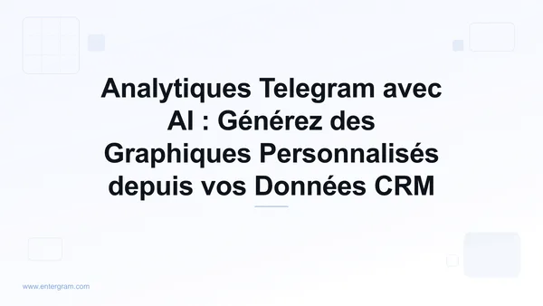 Tableau de bord analytique alimenté par AI générant des graphiques personnalisés depuis les données CRM Telegram