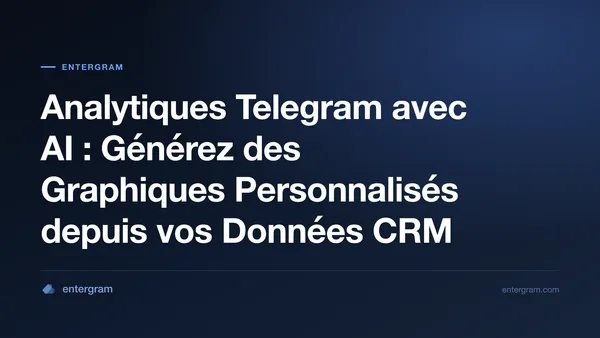 Tableau de bord analytique alimenté par AI générant des graphiques personnalisés depuis les données CRM Telegram