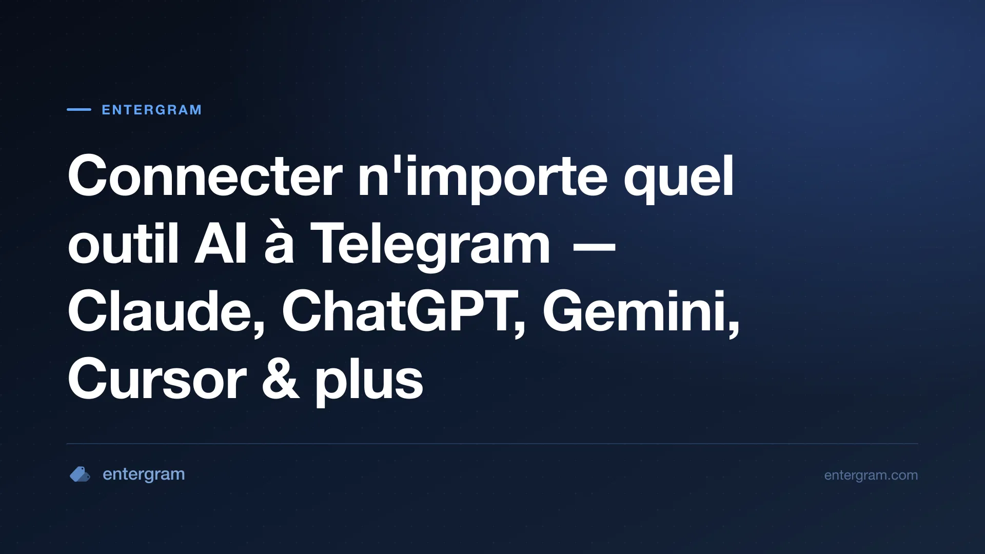 Connecter n'importe quel outil AI à Telegram via MCP