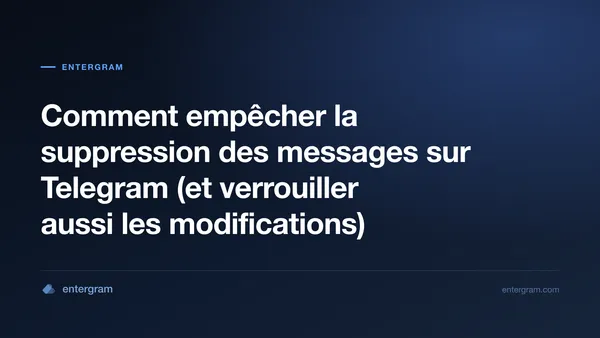 Paramètre d'espace de travail Telegram qui empêche les membres de l'équipe de supprimer ou de modifier les messages