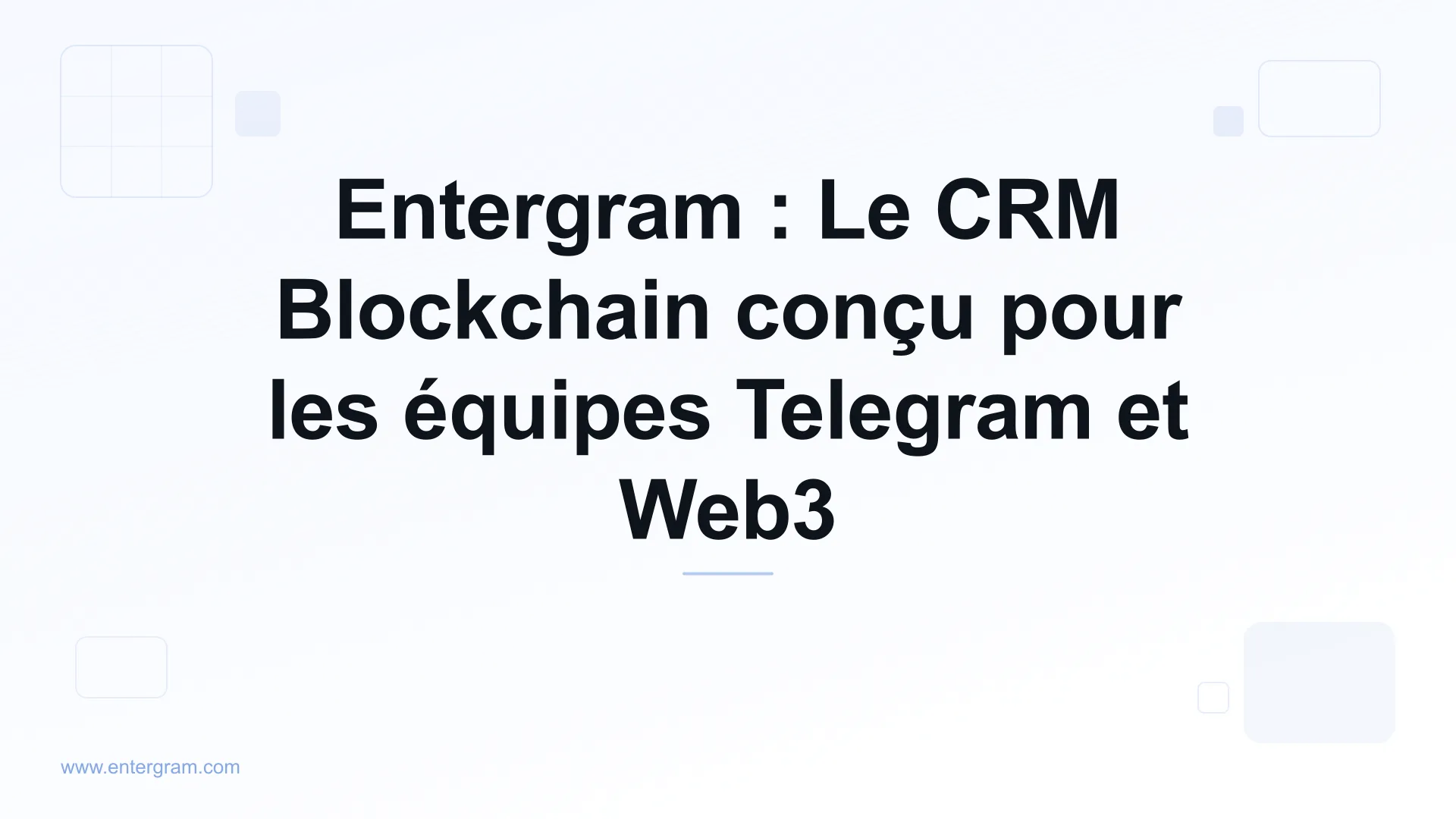 Card image for Entergram : Le CRM Blockchain conçu pour les équipes Telegram et Web3