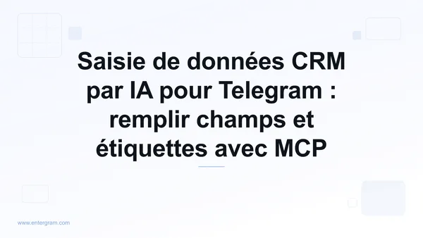 Image de couverture pour Saisie de données CRM par IA pour Telegram avec MCP