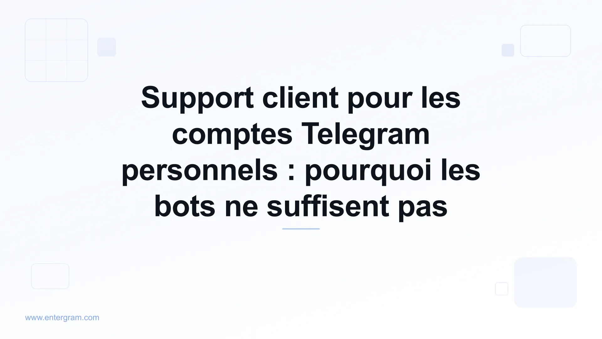 Support client pour les comptes Telegram personnels avec Entergram CRM