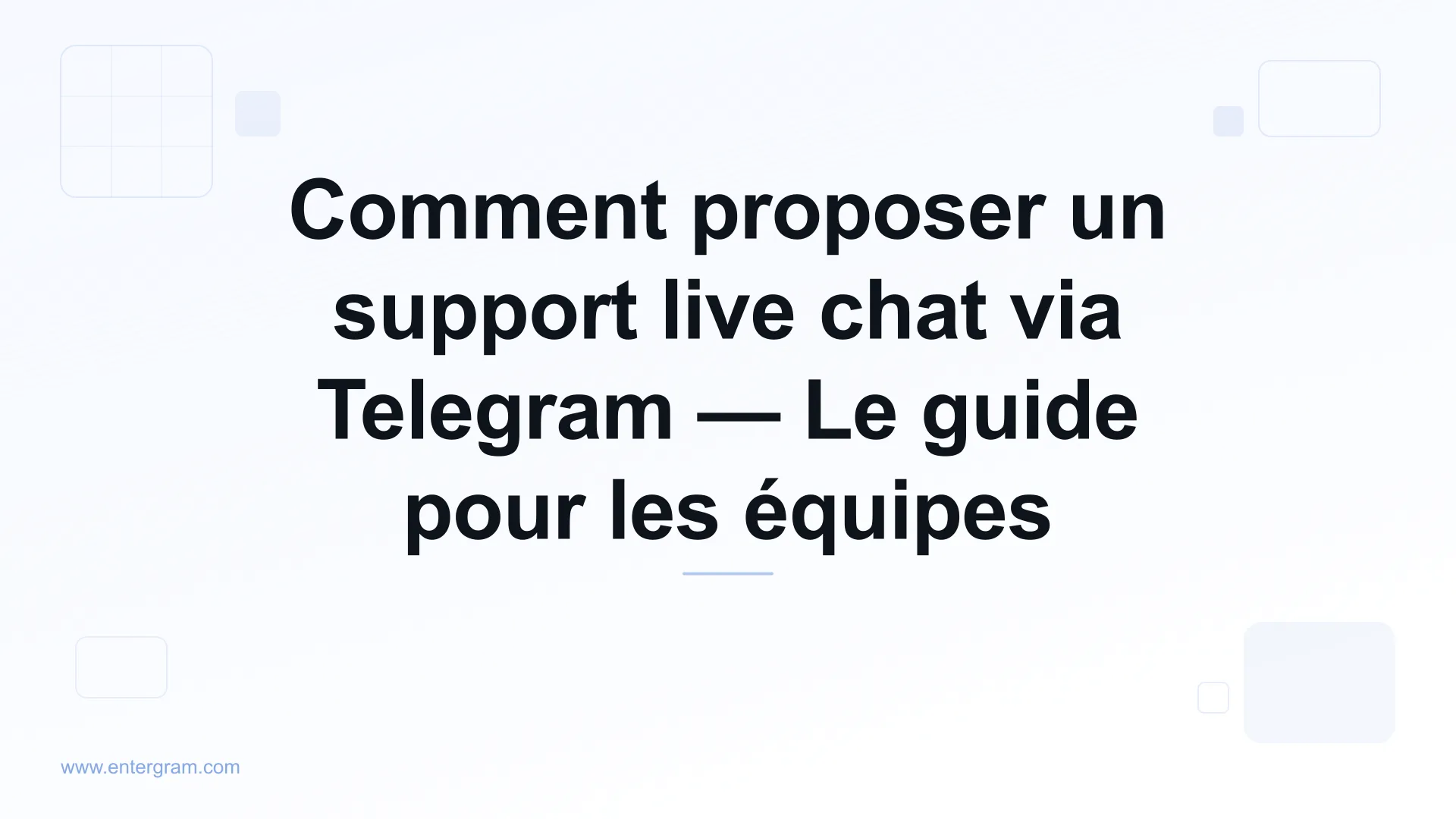 Support live chat Telegram pour les équipes de service client