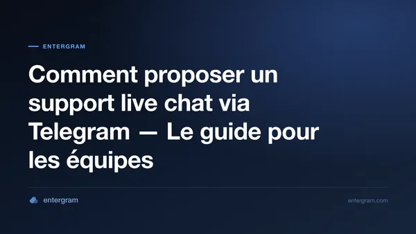 Support live chat Telegram pour les équipes de service client