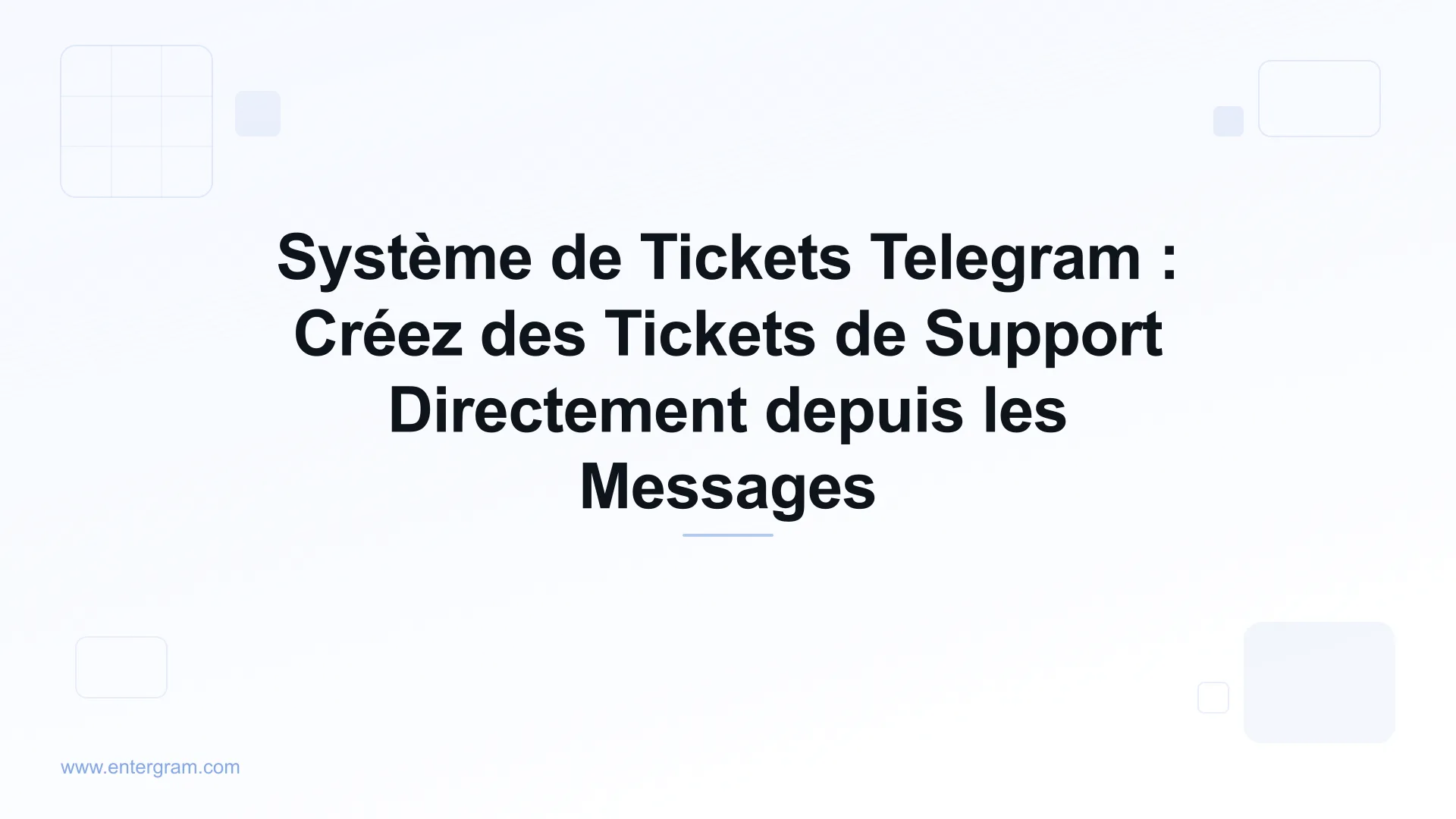 Système de tickets Telegram créant des tickets de support depuis les messages de chat
