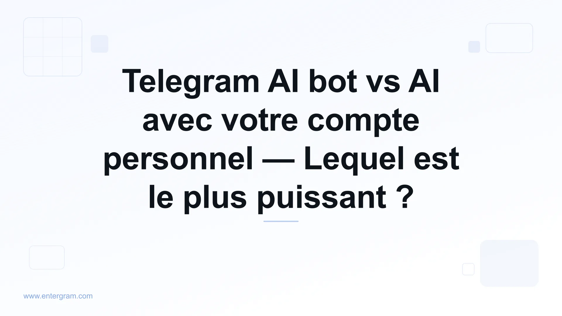 Telegram AI bot vs compte personnel avec MCP