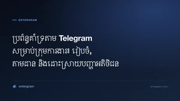 រូបភាពកាតសម្រាប់ ប្រព័ន្ធគាំទ្រតាម Telegram សម្រាប់ក្រុមការងារ