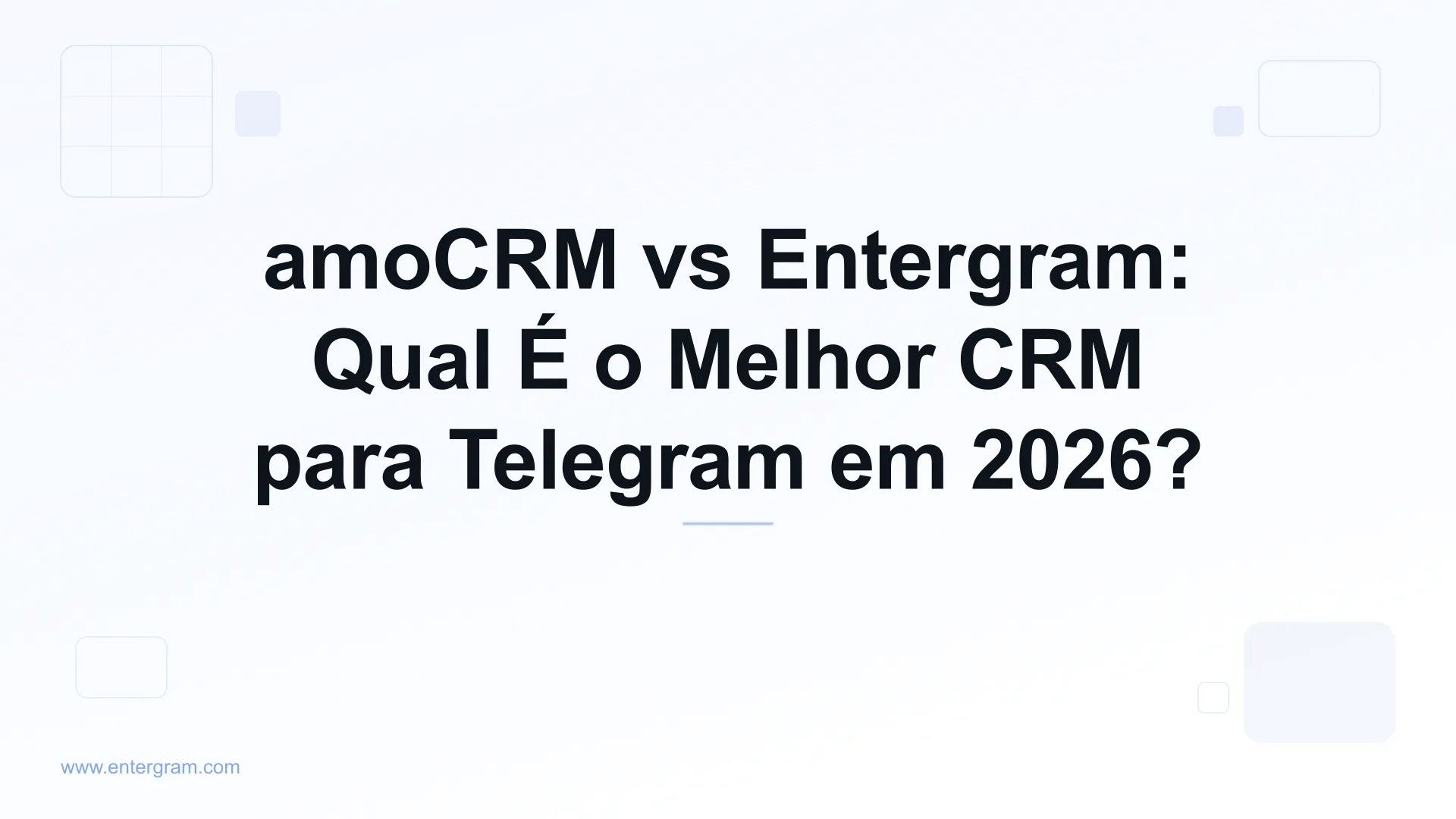 Comparação amoCRM vs Entergram para equipes de Telegram
