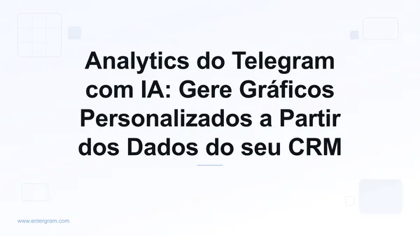 Painel de análises com IA gerando gráficos personalizados a partir de dados de CRM do Telegram