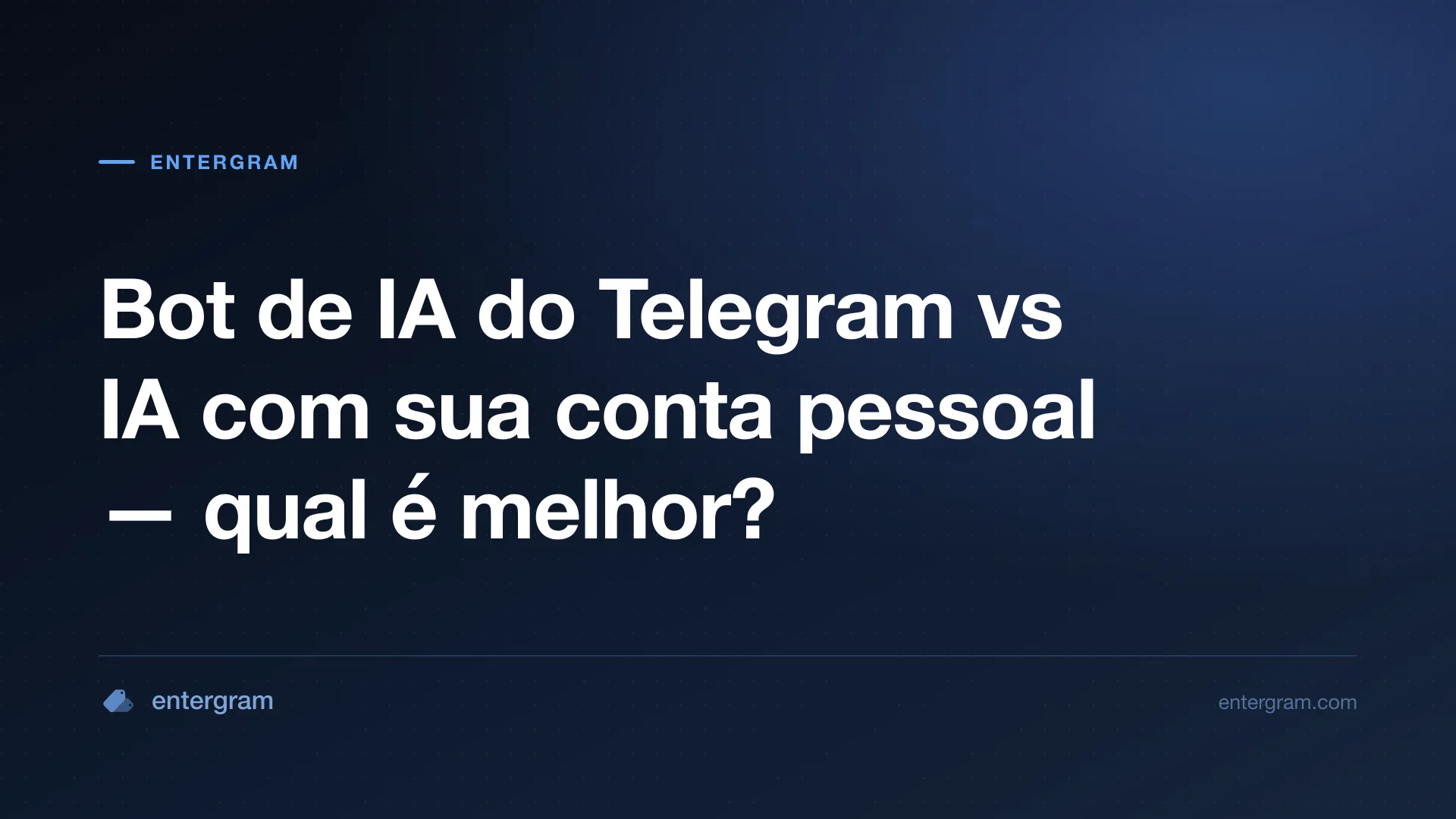 Bot de IA do Telegram vs conta pessoal com MCP
