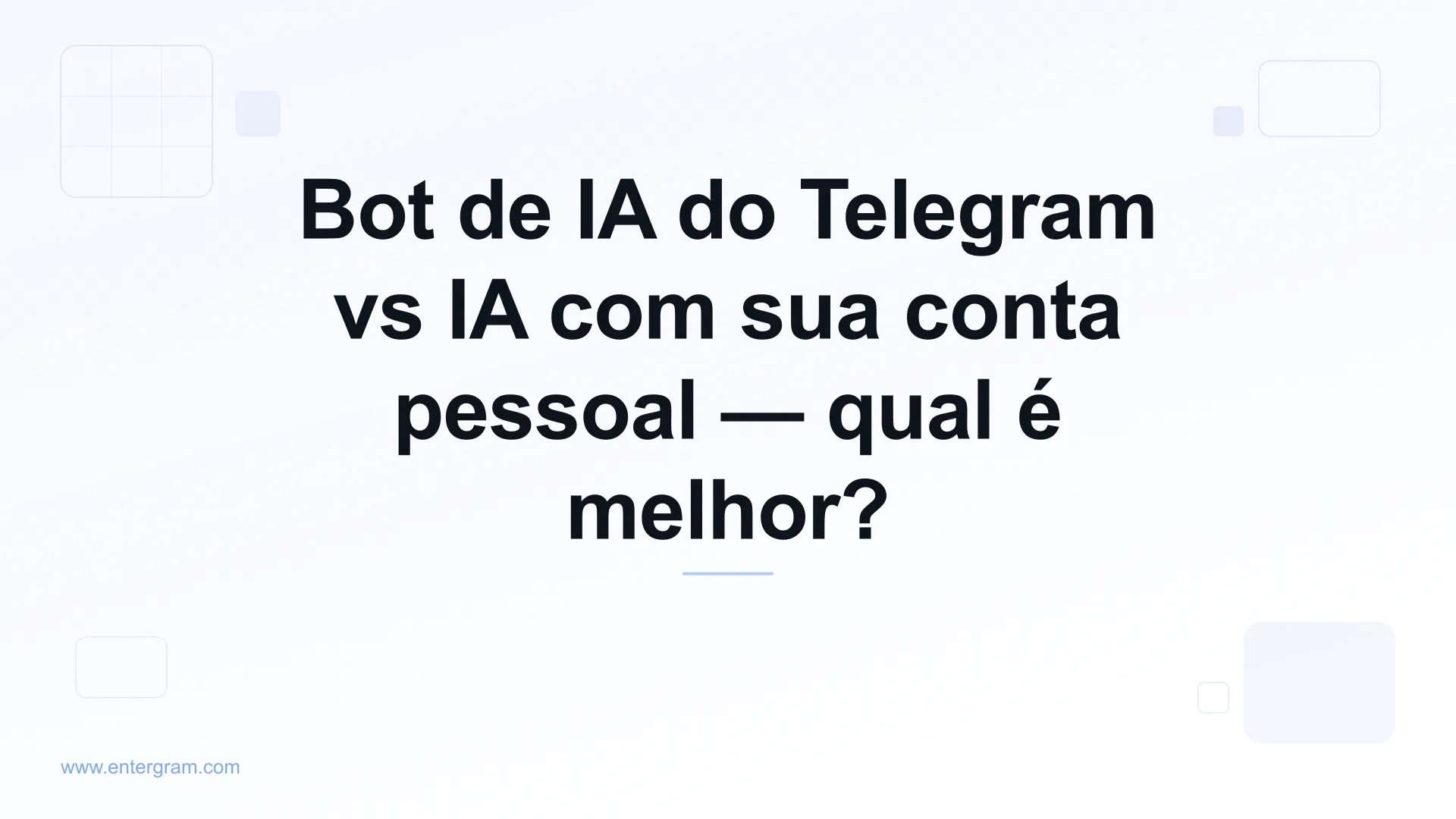 Bot de IA do Telegram vs conta pessoal com MCP