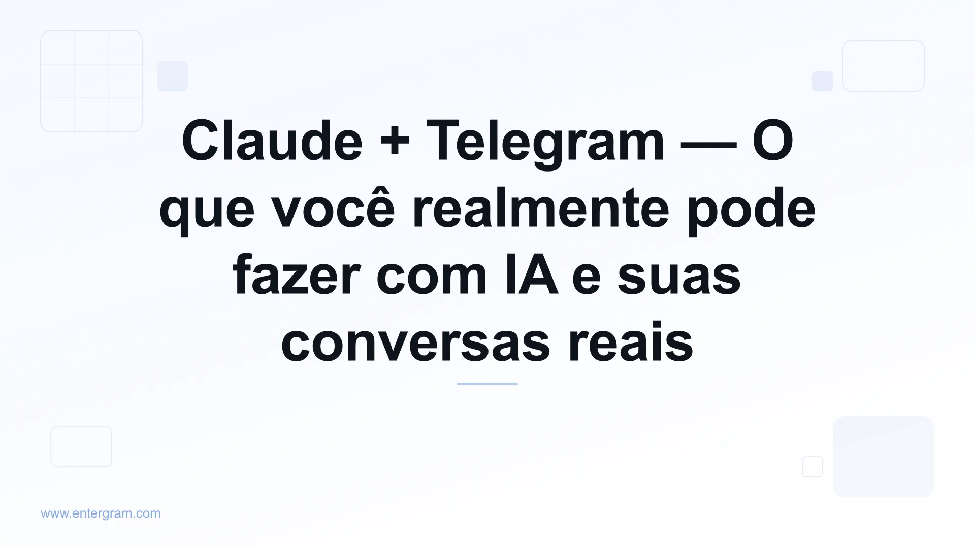 Claude AI conectado ao Telegram pessoal via MCP