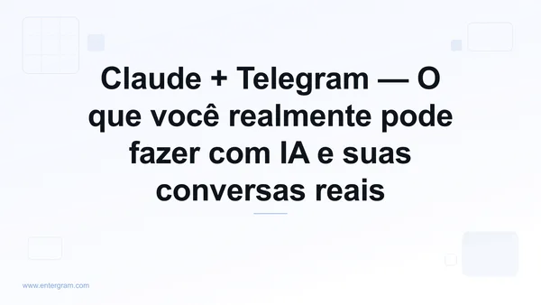 Claude AI conectado ao Telegram pessoal via MCP