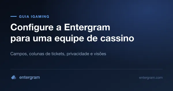 Checklist de configuração de uma mesa de cassino ou iGaming no Entergram, das contas ao SLA e ao analytics