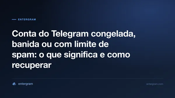 Uma conta do Telegram congelada em modo somente leitura, com prazo para recurso