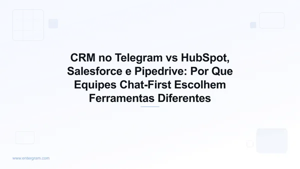 Comparação entre CRM no Telegram e HubSpot, Salesforce e Pipedrive