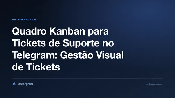 Visão de quadro Kanban para gerenciar tickets de suporte do Telegram