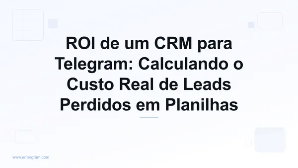 Modelo de ROI para CRM de Telegram mostrando o custo de leads perdidos