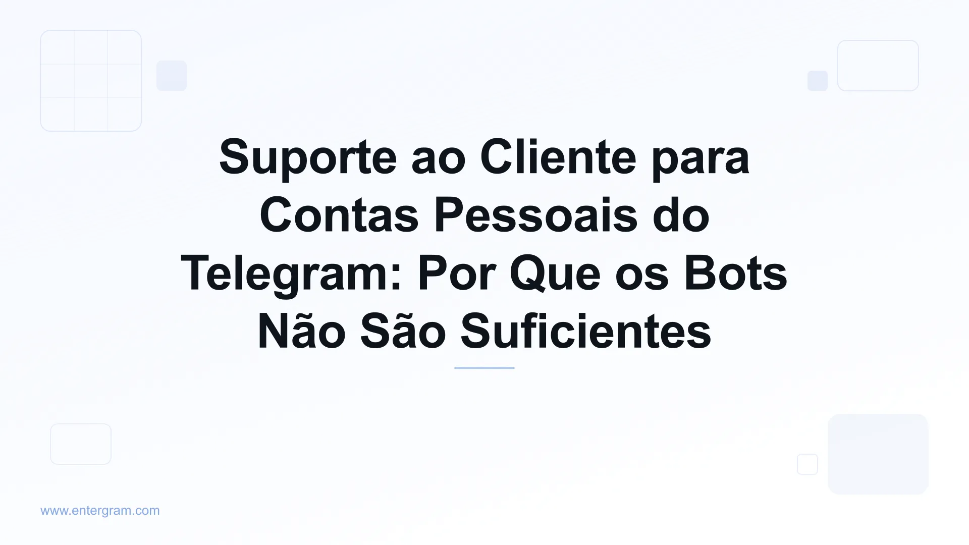 Suporte ao cliente para contas pessoais do Telegram com o CRM da Entergram