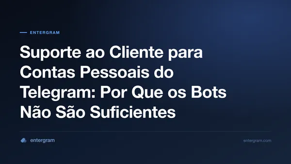 Suporte ao cliente para contas pessoais do Telegram com o CRM da Entergram