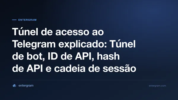 As credenciais de Telegram comparadas: token bot, ID API, hash API e cadeia de sessão