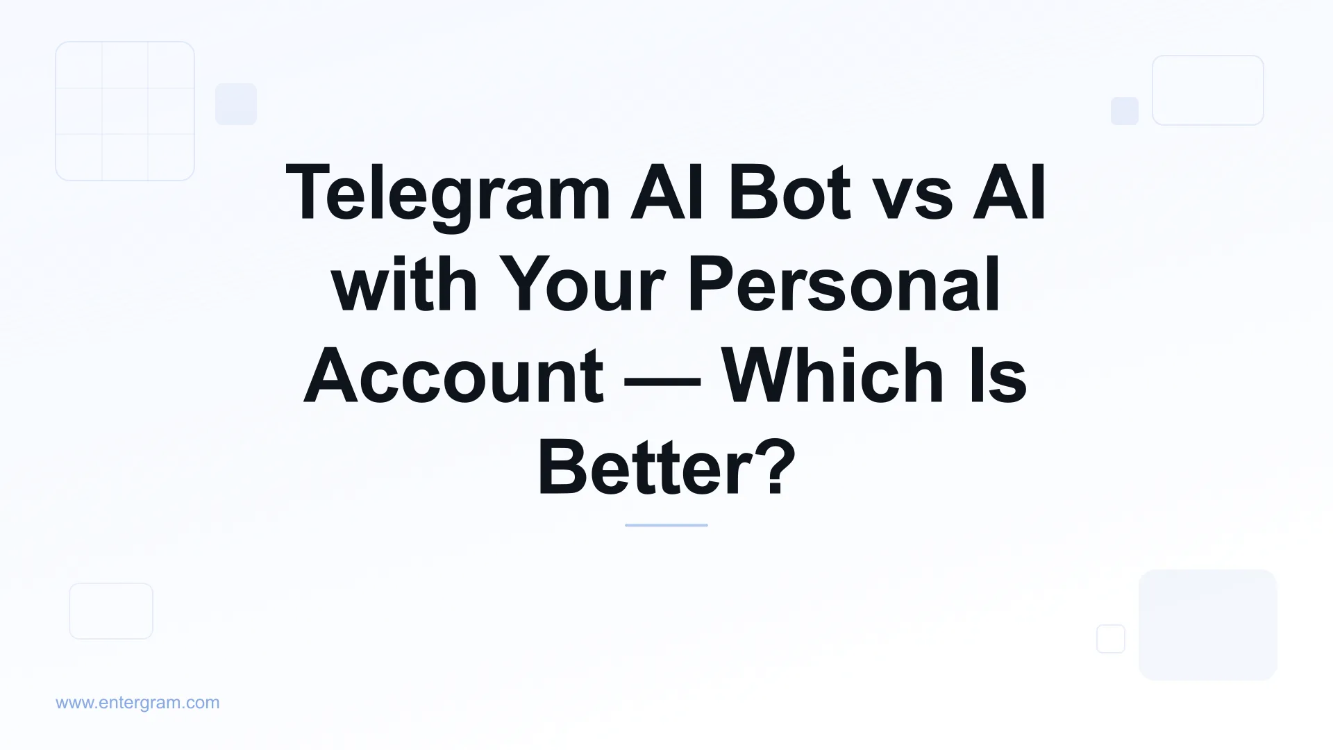Telegram AI bot vs personal account with MCP
