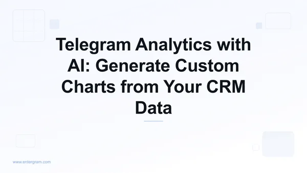 AI-powered analytics dashboard generating custom charts from Telegram CRM data