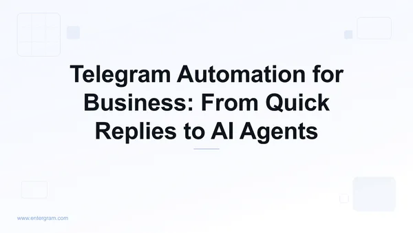 Card image for Telegram Automation for Business: From Quick Replies to AI Agents