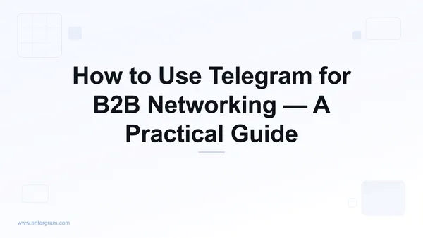 Card image for Telegram CRM for B2B Networking: Turn Telegram Contacts Into Business Relationships