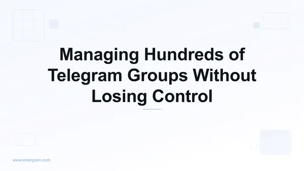 Card image for Telegram CRM for Community Managers: Manage Hundreds of Groups Without Losing Control
