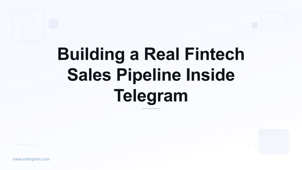 Card image for Telegram CRM for Fintech Sales Teams: Build a Real Pipeline Without Leaving Telegram