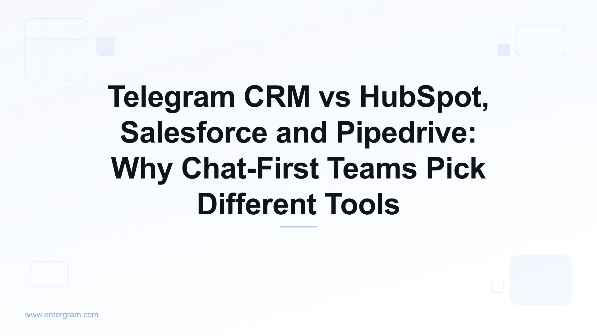 Comparison of Telegram CRM against HubSpot Salesforce and Pipedrive
