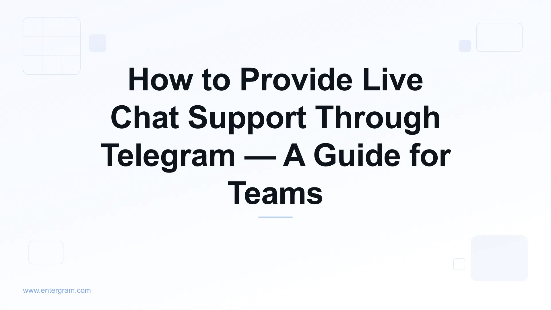 Telegram live chat support for customer service teams
