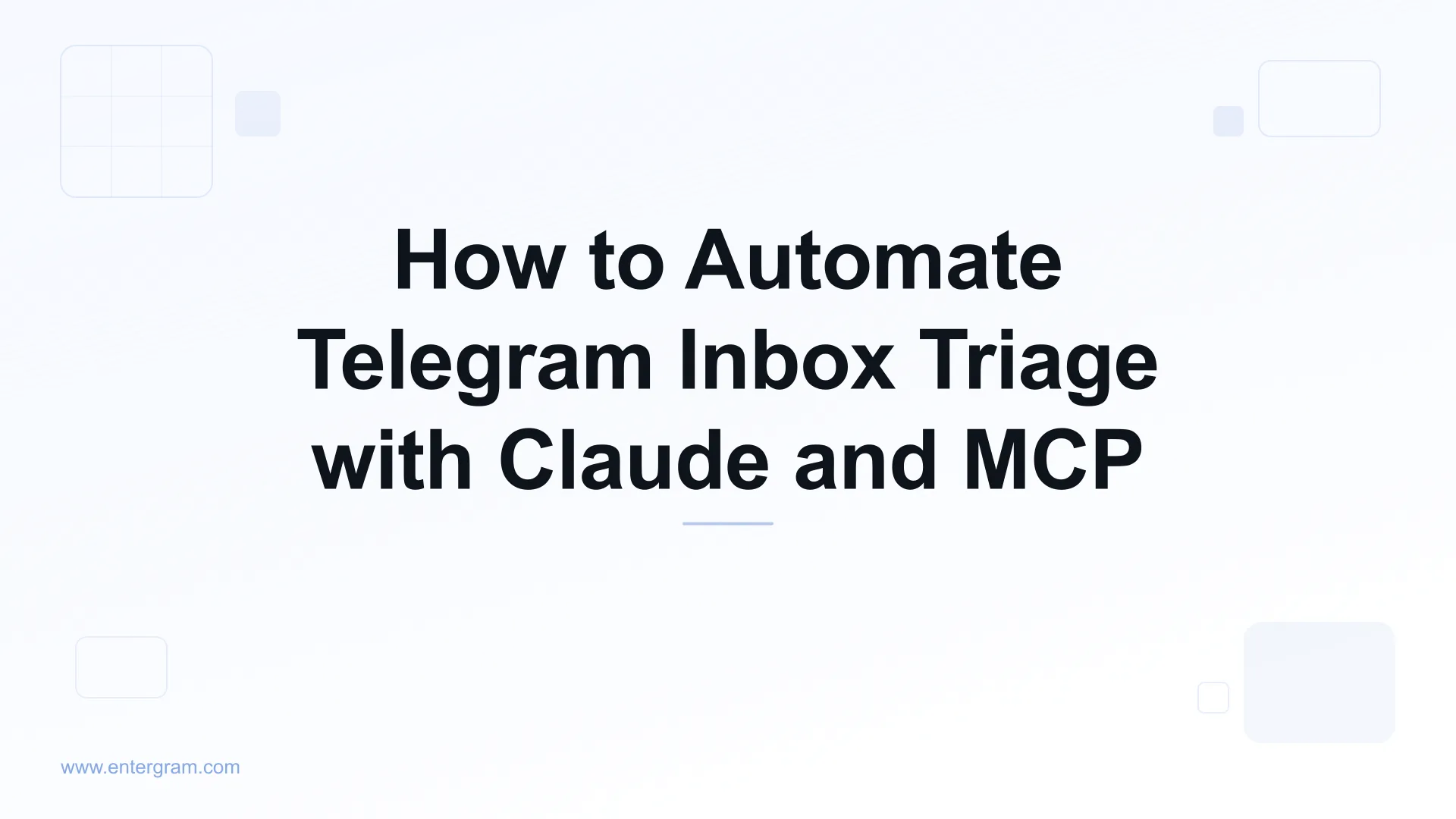 Automate Telegram inbox triage with Claude MCP