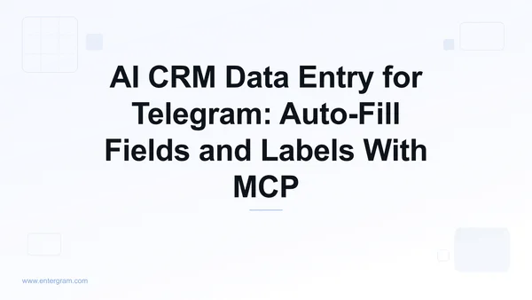 Card image for AI CRM Data Entry for Telegram: Auto-Fill Fields and Labels With MCP